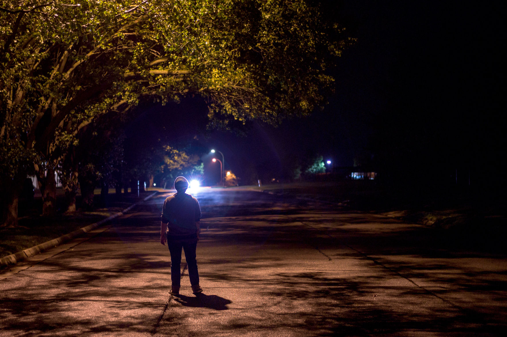Loucks stands on a street in southwest Columbia